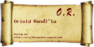 Oriold Renáta névjegykártya