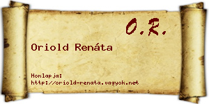 Oriold Renáta névjegykártya